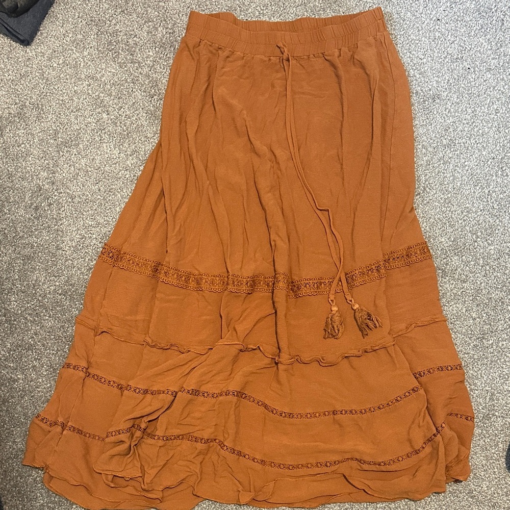 Chic Rust Maxi Skirt